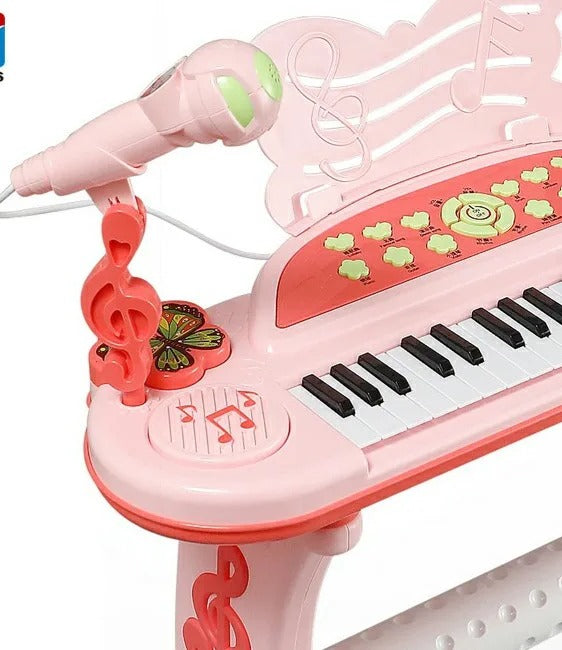 PIANO MUSICAL CON SILLA Y MICRÓFONO 🎶