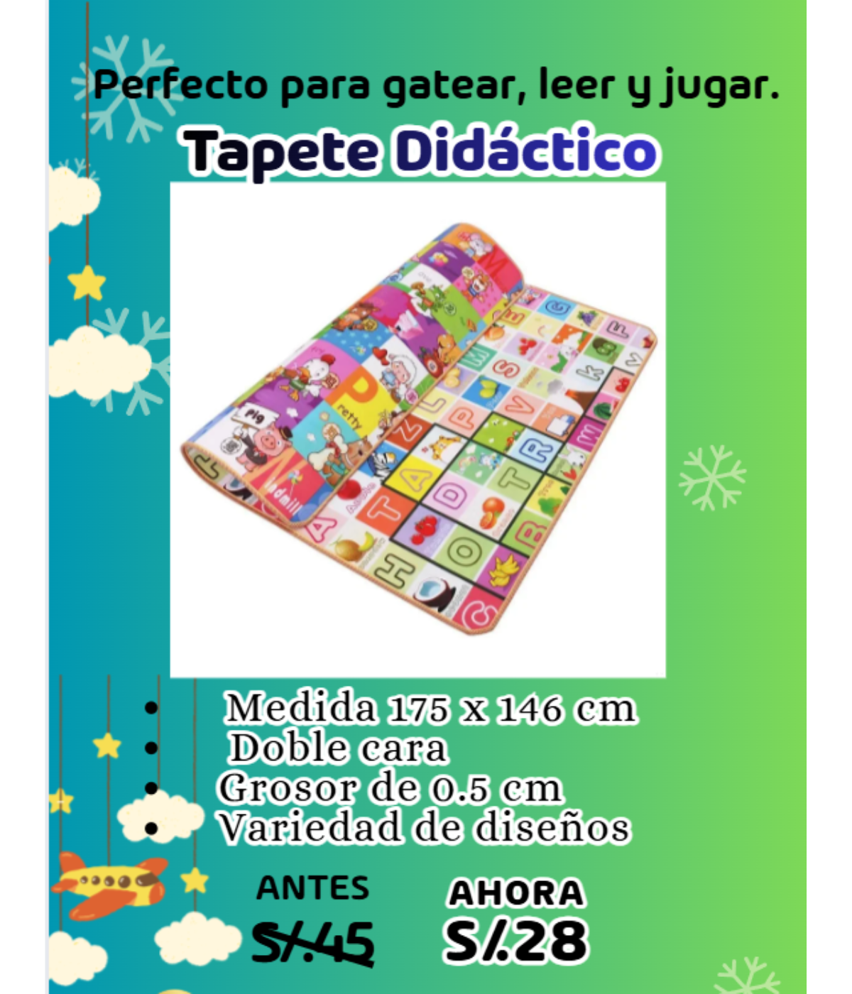 TAPETE DIDACTICO 175 X 146 CM