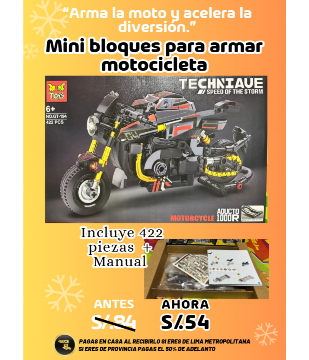 Mini bloques para armar motocicleta