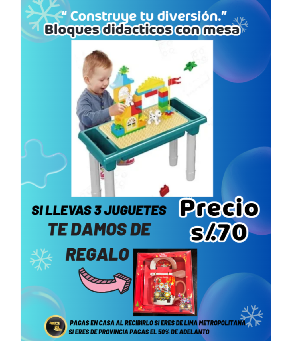 Bloques didácticos con mesa