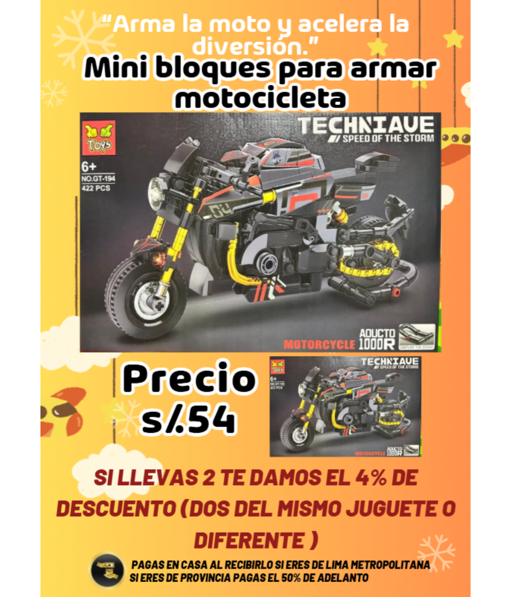 Mini bloques para armar motocicleta