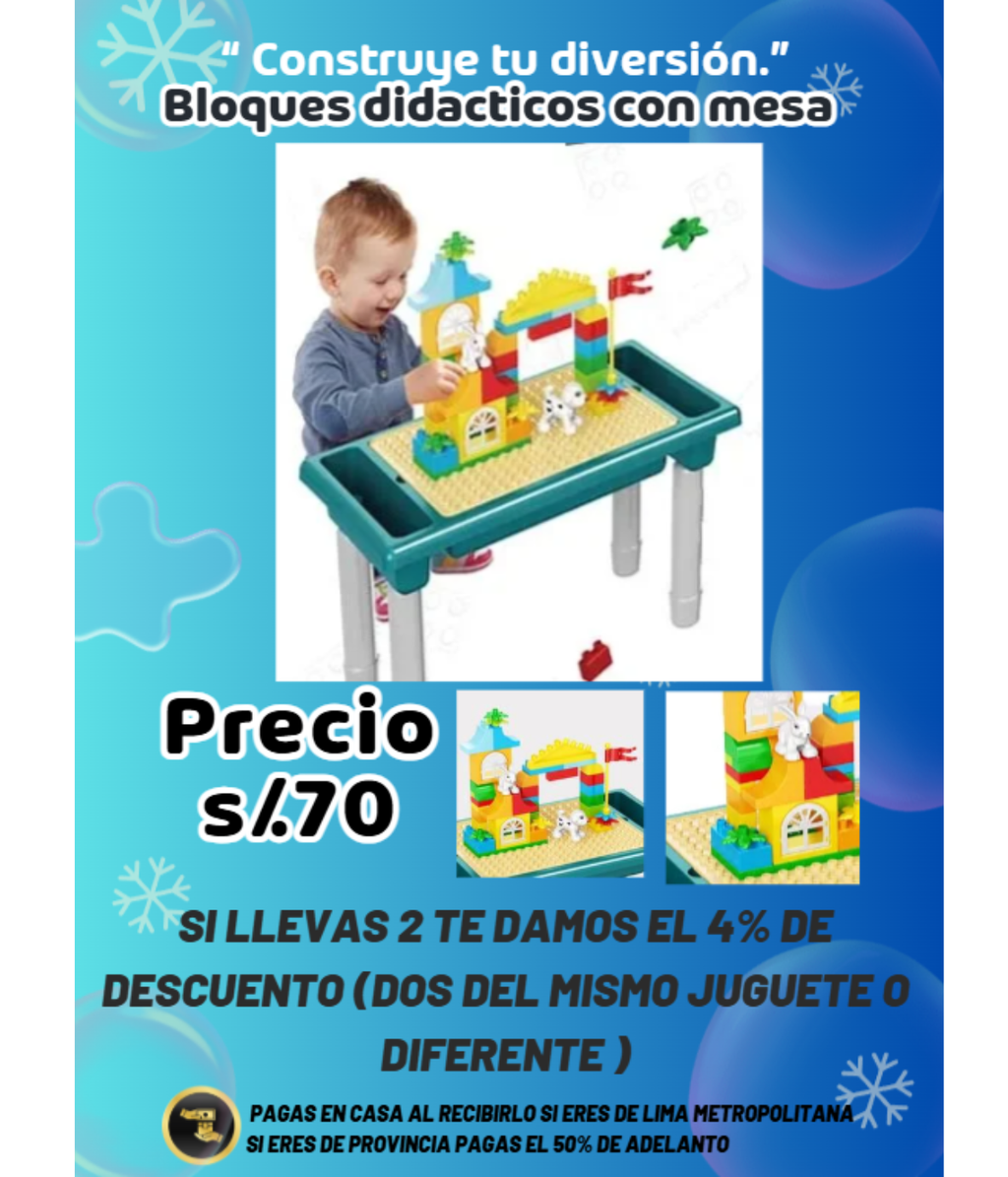 Bloques didácticos con mesa