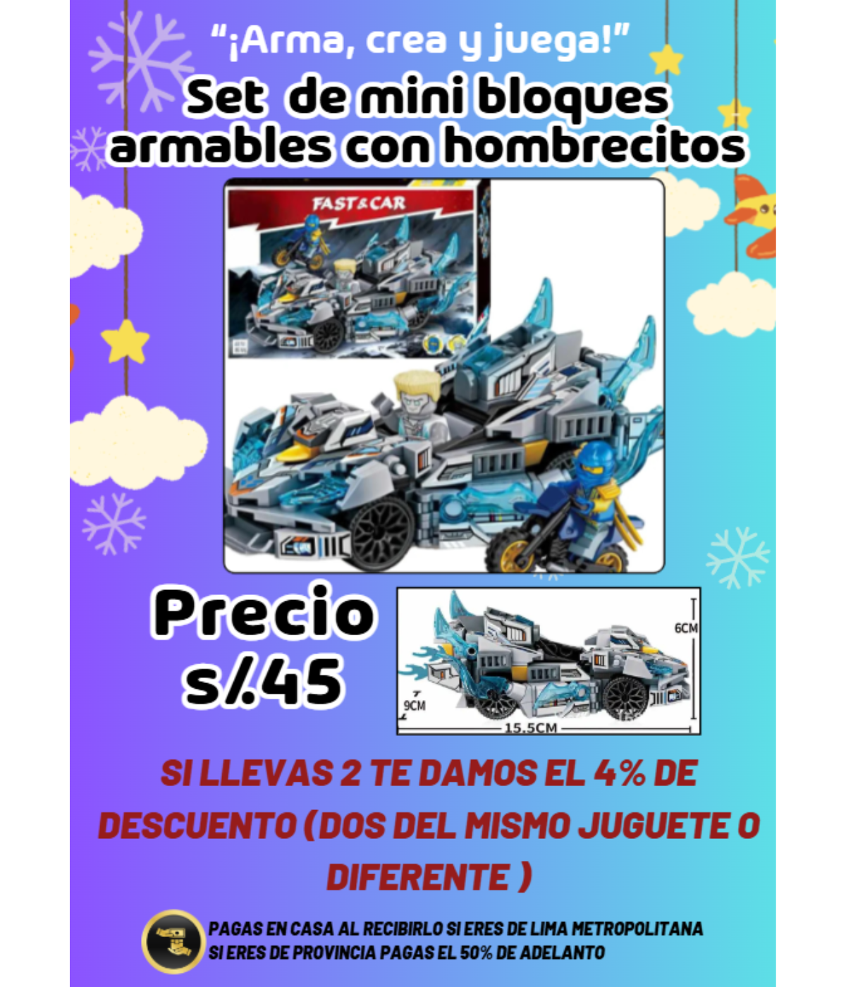 Set de mini bloques armables con hombrecito