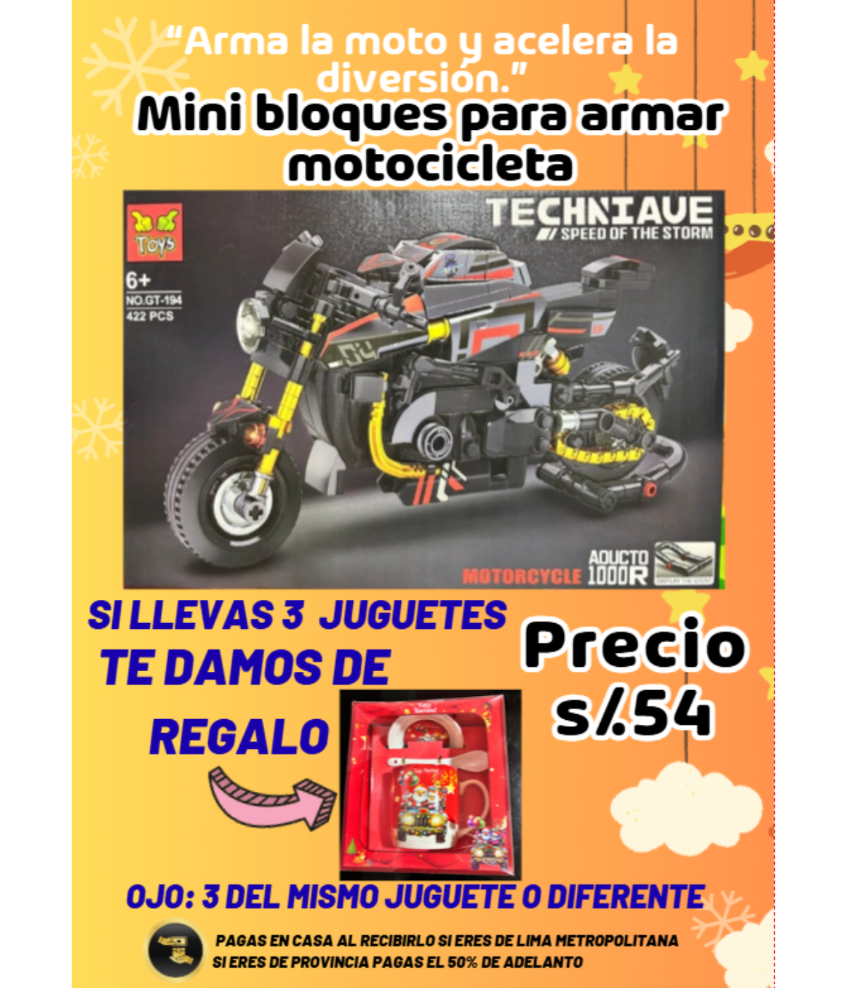 Mini bloques para armar motocicleta