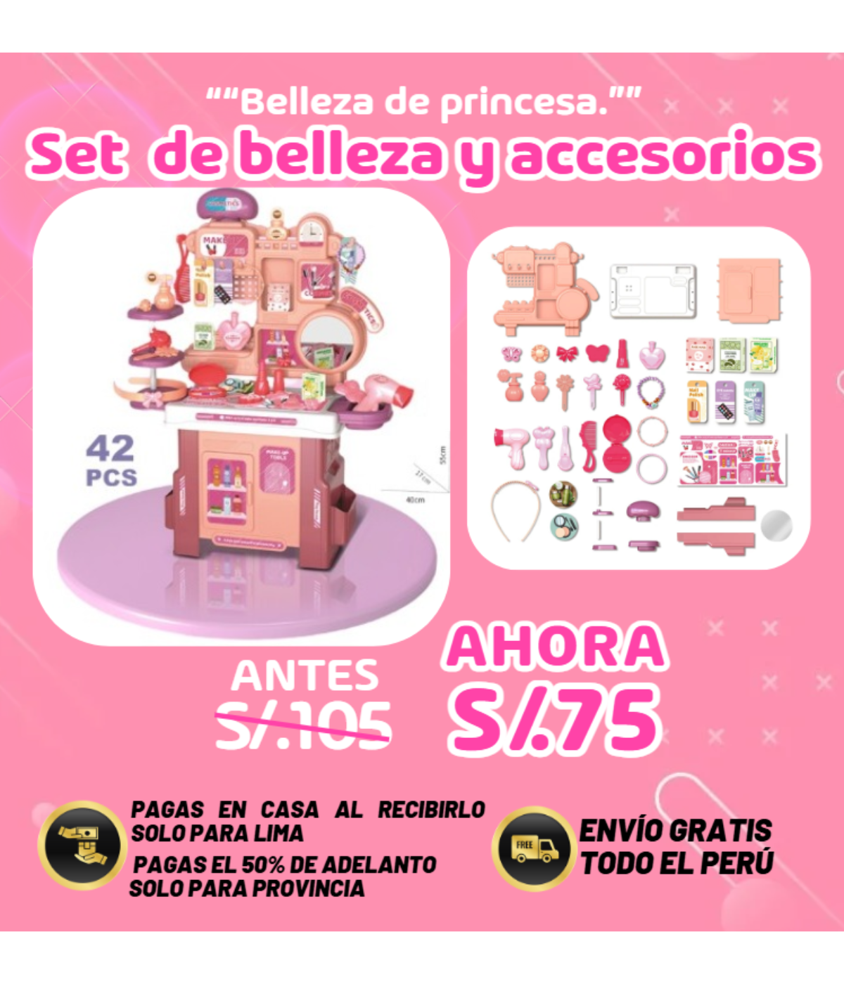 Set de belleza y accesorios (42 piezas)