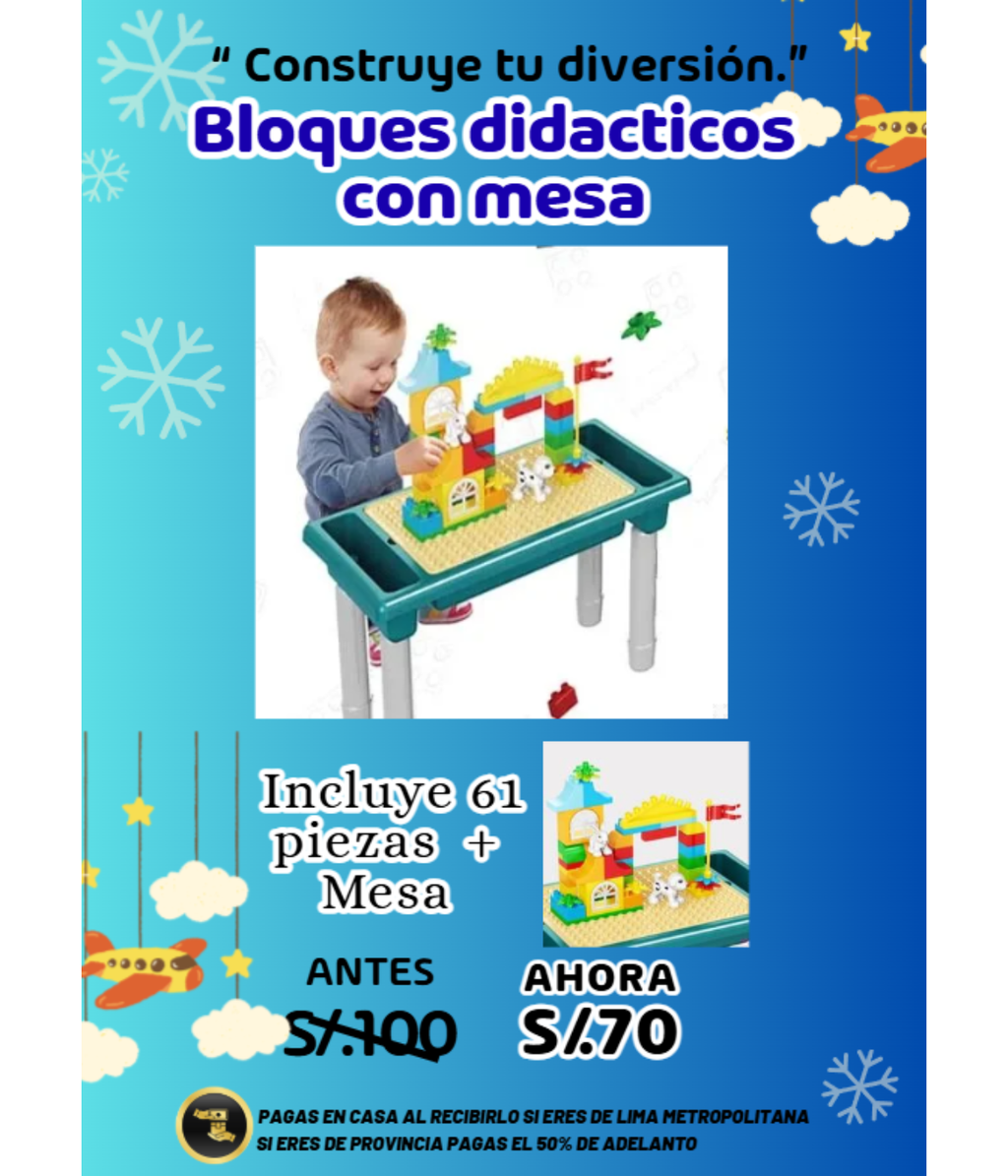 Bloques didácticos con mesa
