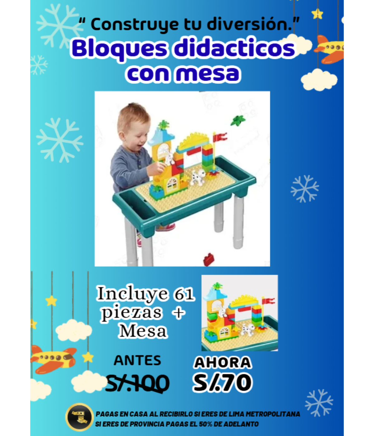 Bloques didácticos con mesa