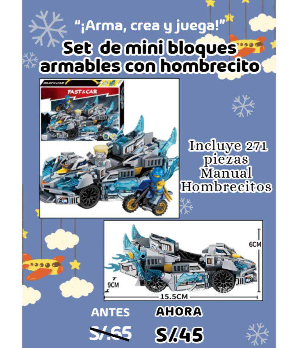 Set de mini bloques armables con hombrecito