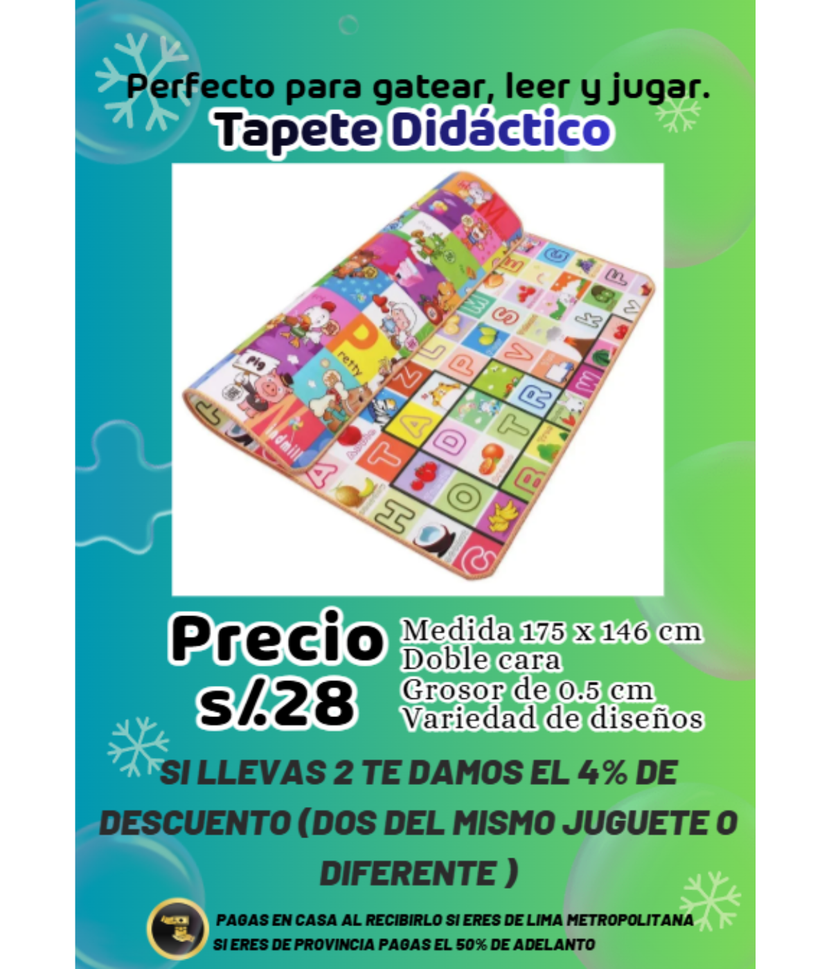 TAPETE DIDACTICO 175 X 146 CM