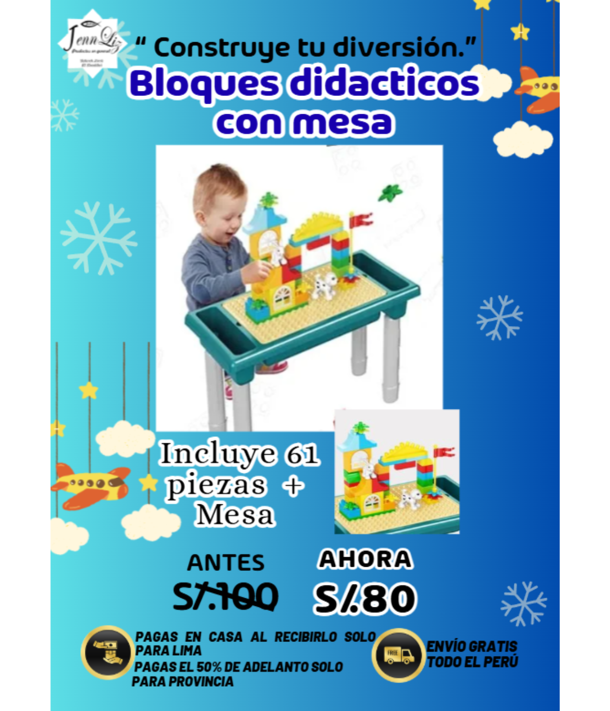 Bloques didácticos con mesa