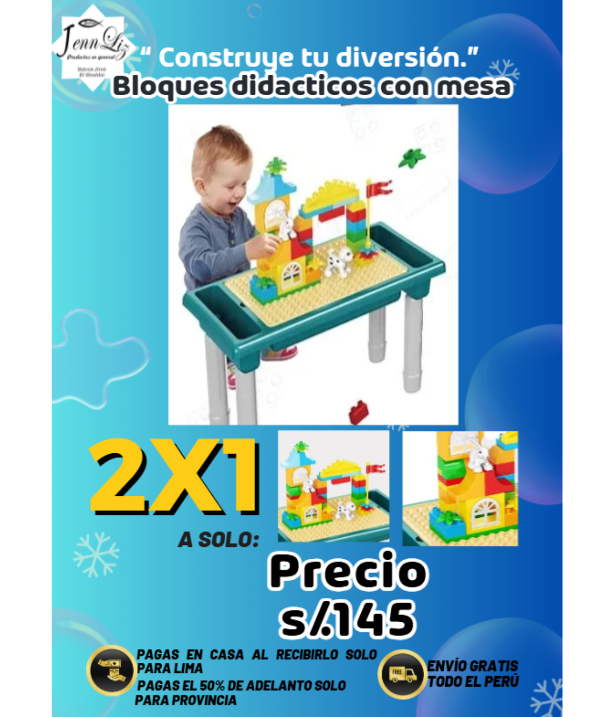 Bloques didácticos con mesa