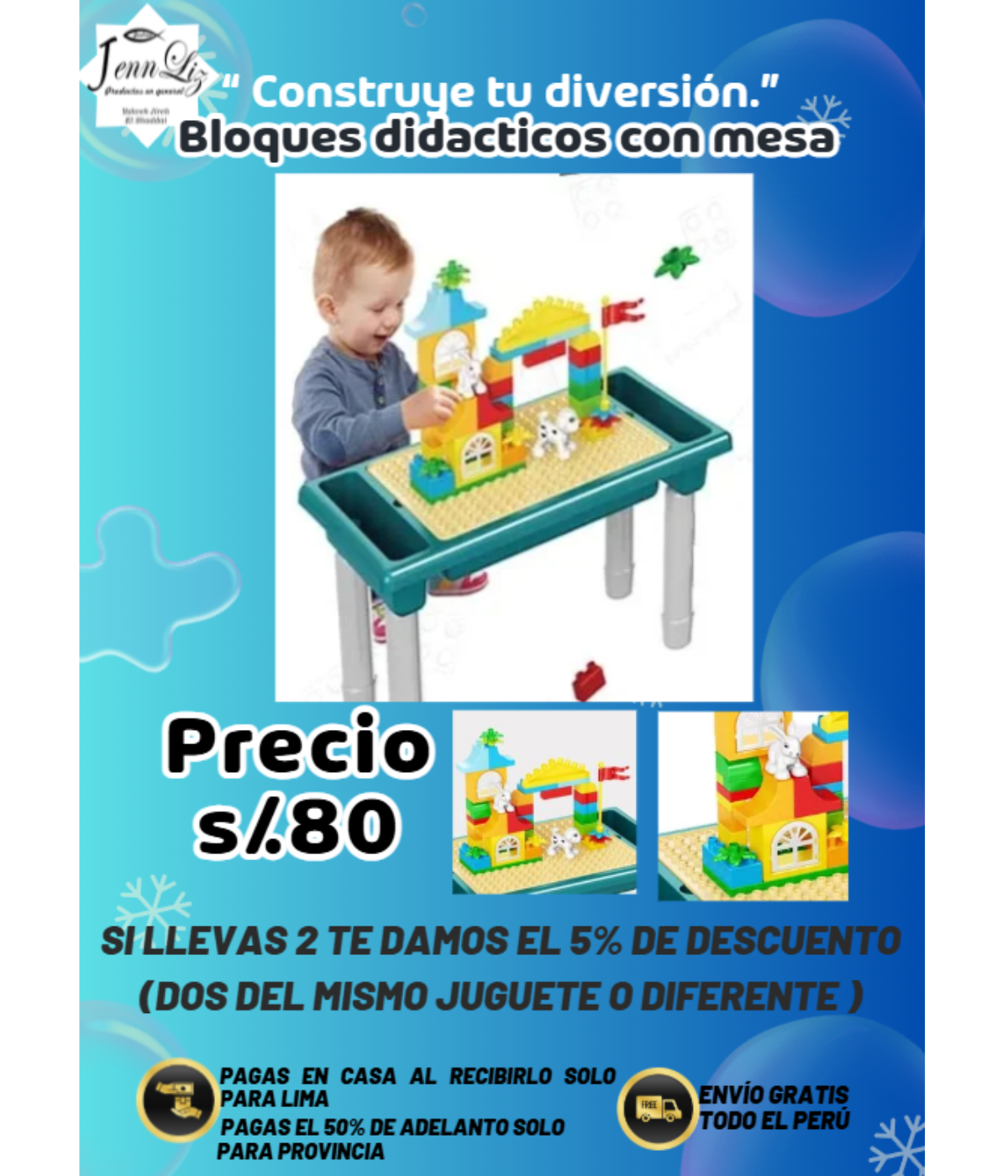Bloques didácticos con mesa