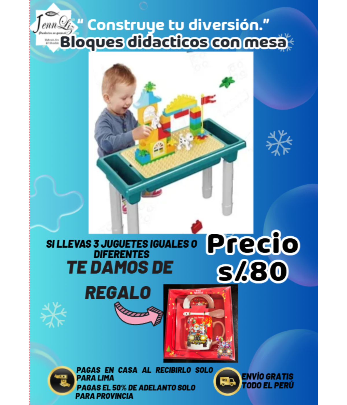 Bloques didácticos con mesa