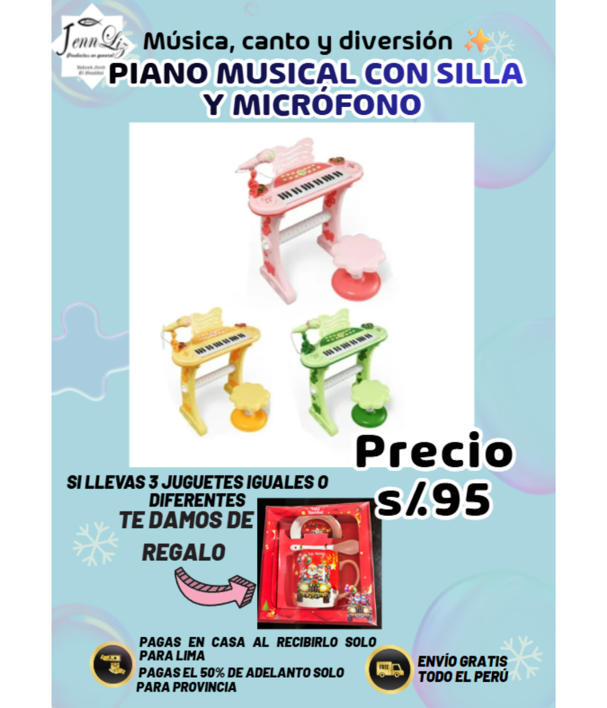 PIANO MUSICAL CON SILLA Y MICRÓFONO 🎶